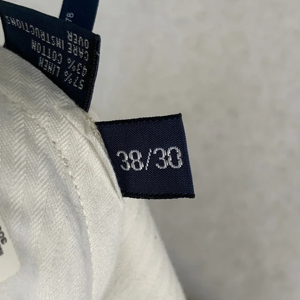 Polo Ralph Lauren Pants Mens 38/29 Beige Straight Linen Blend Trousers Preppy